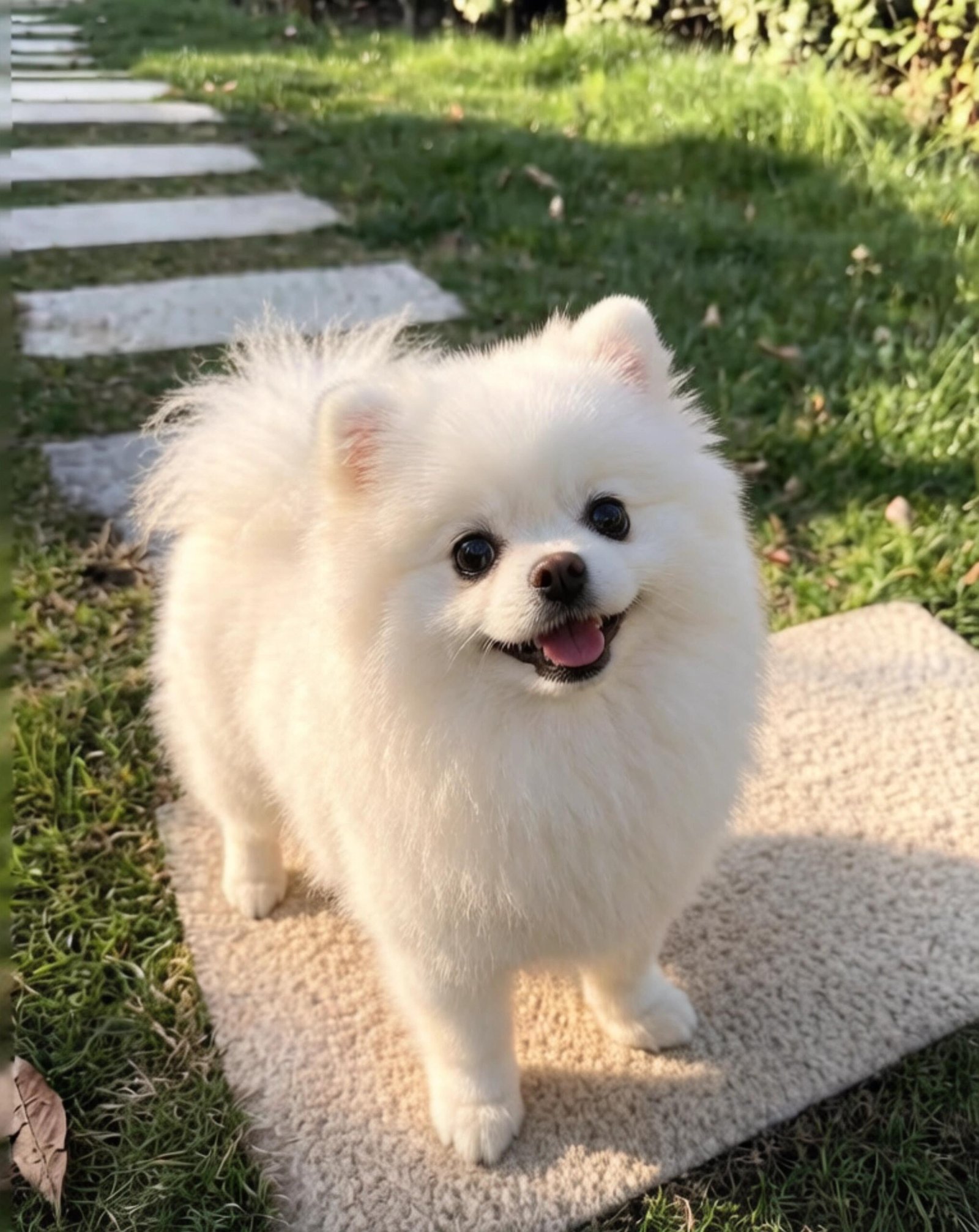 Mochi, a white Pomeranian